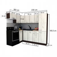 Bucatarie de Colt GENA NEW 4 ST. 160-230, Fara Corp de Cuptor, Wenge / Decor 0245